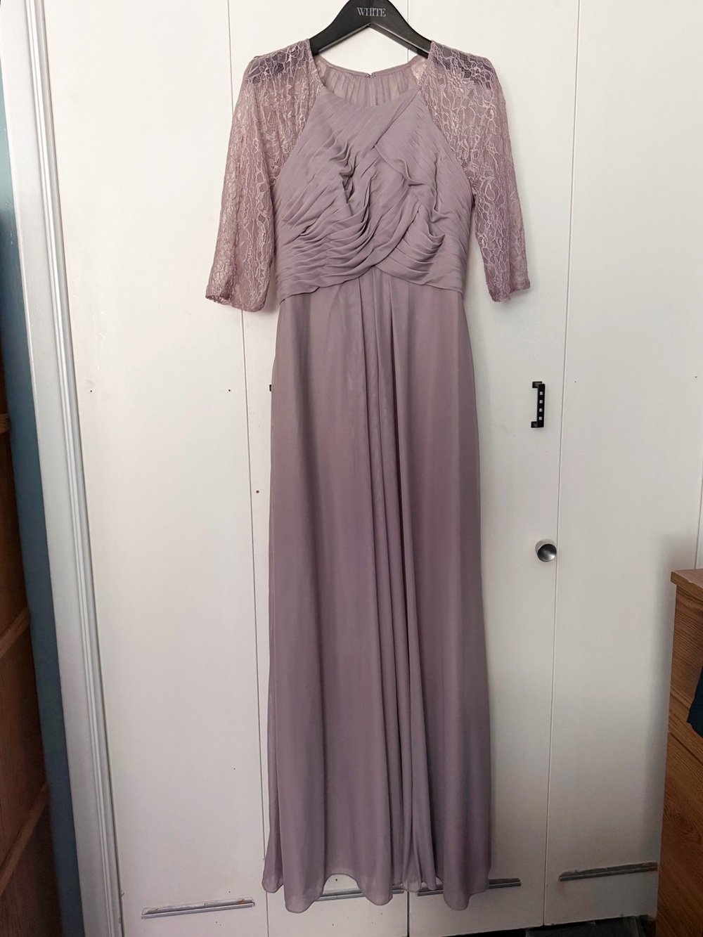 Azazie Lace-Sleeve Maxi Dress